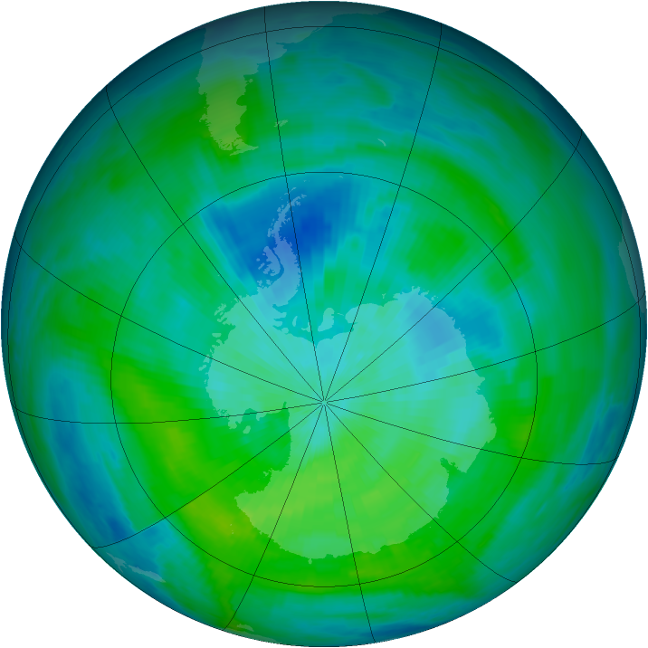 Antarctic ozone map for 06 March 1979